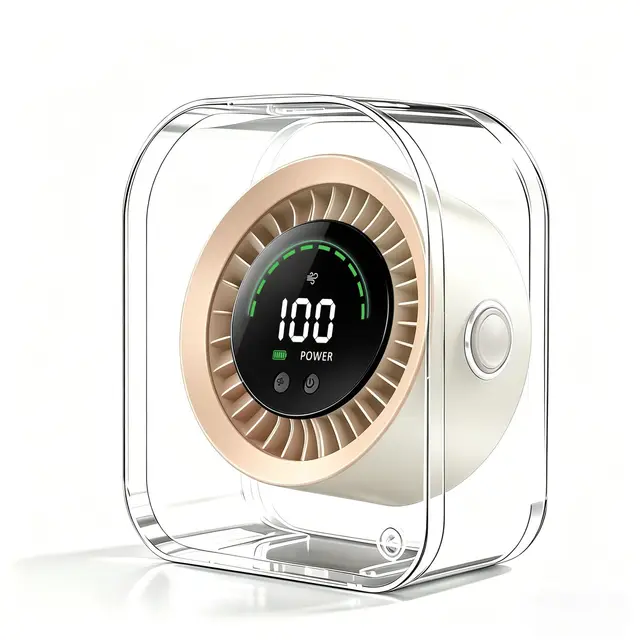 DDKJ Ventilateur de Bureau Ultra-Silencieux 20dB, 100 Vitesses, Batterie 4000mAh Rechargeable USB-C, 15h d'Autonomie, Rotation 360°, Design 2-en-1 Bureau et Mural, Idéal pour Chambre et Dortoir