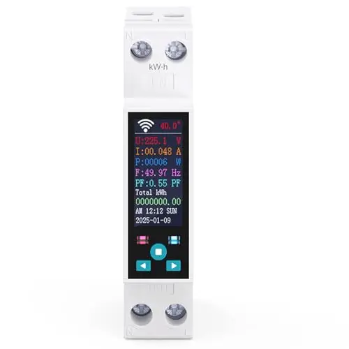 TONGOU Compteur Électrique wifi Commutateur Rail Din, 1P+N/ 1~50a/ 230vac Connecteur wifi Compteur d'énergie Smart Meter Switch Timer, Compatible Alexa, Consommation des compteurs d'énergie