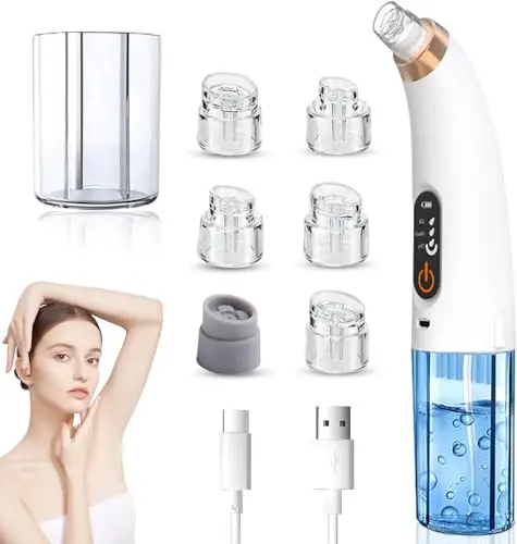Aspirateur Point Noir Extracteur de Comédons Nettoyage des Pores avec 6 Sondes et 3 Modes, Professionnel Extracteur de Point Noir Electrique Tire Nettoyant de Pores Soin Visage
