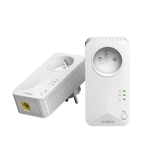 STRONG - Powerline 600 Kit - Duo Prises CPL - Kit CPL - 600 Mbps - Compatible Toute Box/Routeur - Port Ethernet + Prise Filtrée - Installation Rapide - Internet Haut Débit Partout -POWERL600DUOFRV2