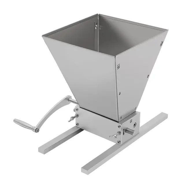 MINRS Moulin à céréales manuel réglable en acier inoxydable pour brassage d'orge, 4 l