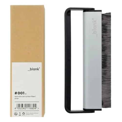 _blank #001si | Brosse pour Disque Vinyle | Fibre de Carbone | Antistatique | Argent