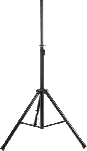 McGrey SPS-1 Pieds d’Enceinte en Acier Noir (Pied d’Enceinte en Acier, Construction Stable à trépied Extra Large, Extensible de env. 130 à 193 cm, capacité Max. 50 kg, Poids : 3,3 kg)