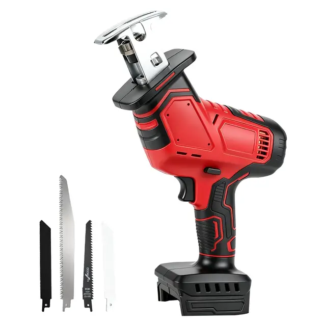 Akku-Säbelsäge kombatibel mit Milwaukee, 0–2700 U/min mit variabler Hubzahl, Akku-Holzsäge inkl. 4 Sägeblättern zum Schneiden von Metall, Holz et PVC