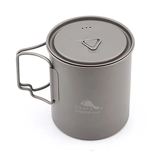 TOAKS Coupe en Titane Ultra-légère pour Camping en Plein air et Pot en Titane