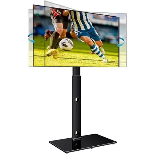 BONTEC Support TV de Sol pour Téléviseurs de 30-70 Pouces Plasma/LED/LCD/OLED Incurvés & Plats, Support TV Haut Réglable en Hauteur jusqu'à 40 kg, Max VESA 600x400 mm