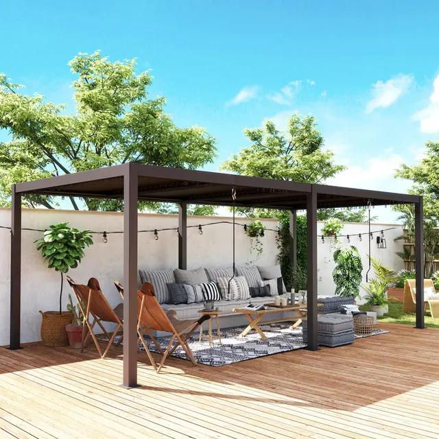 Outsunny Pergola bioclimatique 3x6m