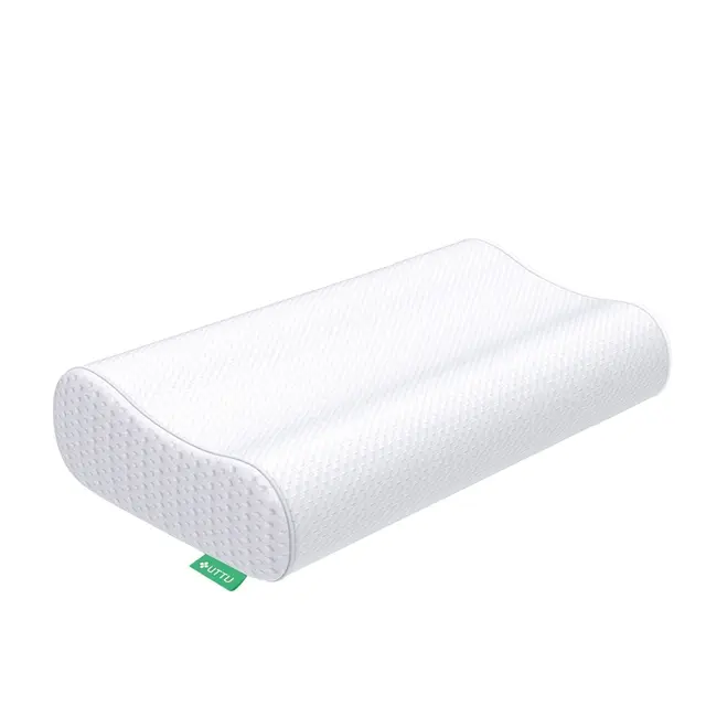 UTTU Oreiller en Mousse à Mémoire de Forme, Oreiller de Literie Ergonomique, Réglable en Hauteur, Confort Respirant, Housse Lavable en Bambou 60x35x13/11 cm