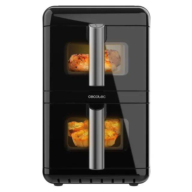 Cecotec Friteuse à Air sans Huile - Air Fryer 12L Cecofry DuoLevel 12000 Window. 2900W, 2 Cuves de 6L, Sync, 10 Menus, Température 40-200ºC, Fenêtre Supérieure, Panneau Tactile en Couleur