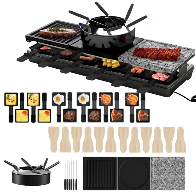 UISEBRT Raclette-Grill 12 Personen mit Heißstein
