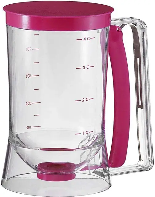 PIQIUQIU Distributeur de pâte à gâteau, Distributeur de pâte, Distributeur de pâte, avec Couvercle et Graduation de la pâtisserie - Outil de Bricolage utilisé 900 ML