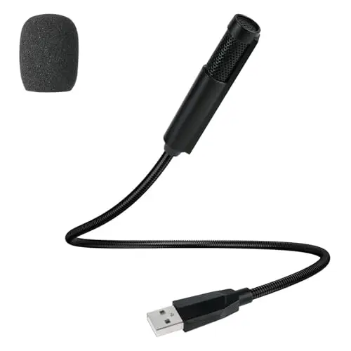 HOTUT Microphone USB pour ordinateur, microphone USB de conférence, microphone à condensateur en métal, microphone PC, omnidirectionnel à 360°, pour chat en ligne, appel zoom, réunion en ligne