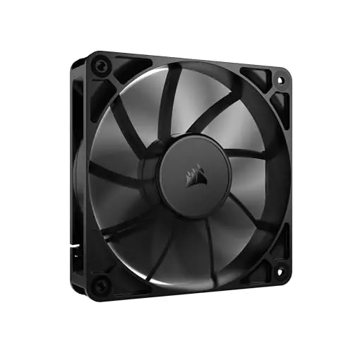 CORSAIR RS120 120mm Ventilateur PWM – Connexion Daisy-Chain – Faible Bruit – Roulement à Dôme Magnétique – Paquet Unique – Noir