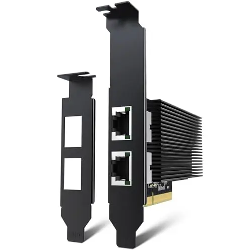 Carte Réseau 10G Double Port RJ45, Carte Ethernet YuanLey 10G Base-T Avec Contrôleur Intel X540, Adaptateur Ethernet PCIe Vers 10Gb RJ45 NIC Compatible PCI Express X8, X16, Pour Windows, Linux, VMware