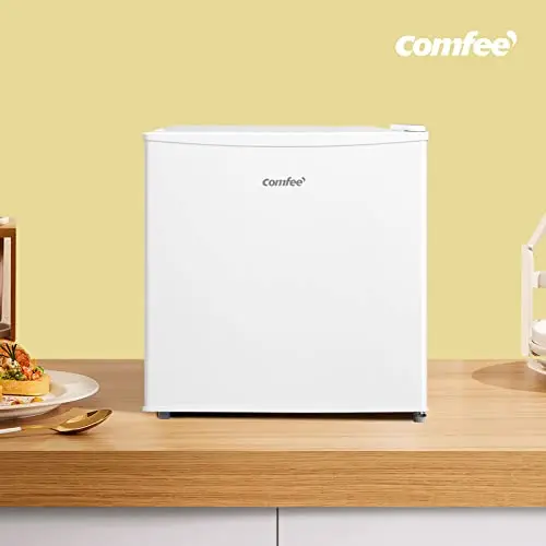 COMFEE' RCU40WH2(E) 31L Mini Congélateur, Porte Réversible, 4 Étoiles, Silencieux, pratique dans le Bureau, l'Hôtel et la Maison, Blanc