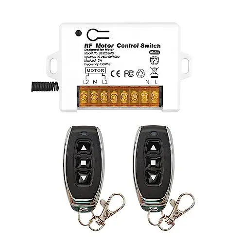 DieseRC Interrupteur de Télécommande de Volet Roulant sans Fil Contrôleur de Récepteur Relais CA 90V 250V 3A avec 2 émetteurs Moteur de Commande Radio avancer et reculer