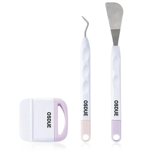 OSDUE Kit d'outils de Base, 3 Pièces Accessoires de Traceur Artisanat Carton Trousse d'outils de Démarrage Camées Lettrage Compris Crochets de Désherbage Pincettes Spatules