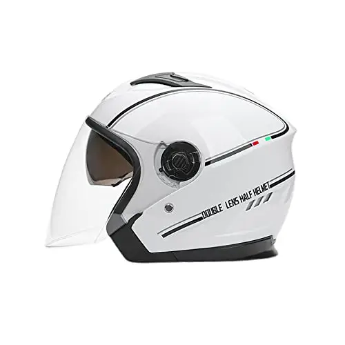 Casque de Moto Adulte avec Anti Scratch Visiere, Casque Moto Demi-Jet Homme, Casque Semi-Ouvert Casque Jet Urbain Casque Moto et Scooter Compact Femme