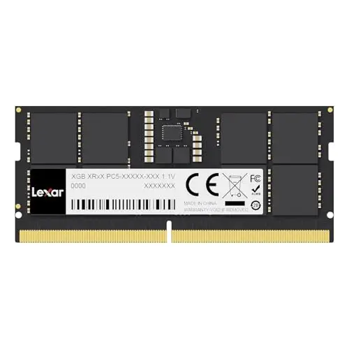 Lexar SODIMM RAM DDR5 8Go 5600 MHz, 262-Pin DDR5 SODIMM PC Portable, DRAM Jeu Haute Performance So-DIMM Mémoire RAM pour Ordinateur Portable/Mini-PC Intel NUC, 1.1V, CL46-45-45-90