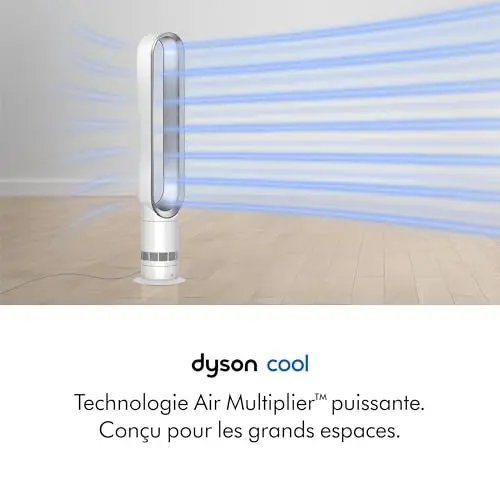 Dyson Cool™ Ventilateur AM07 sans pales et puissant, avec technologie Air Multiplier™ (Blanc/Argent)