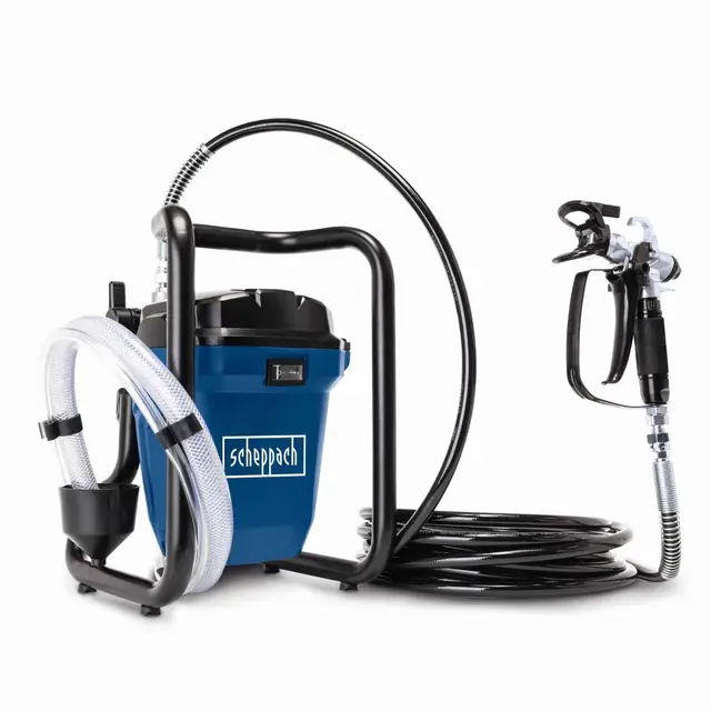 Scheppach Station de Peinture ACS3000 | Système de Peinture par pulvérisation | Airless | 750W | 207bar | Rayon 7,6m | Débit 1,1L/Min | Légère et Ergonomique à l'utilisation