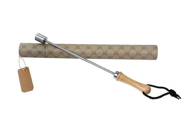 Beerspike Beer Caranelizer Chauffe-bière avec manche en bois véritable 100 % adapté aux aliments et boules en acier inoxydable