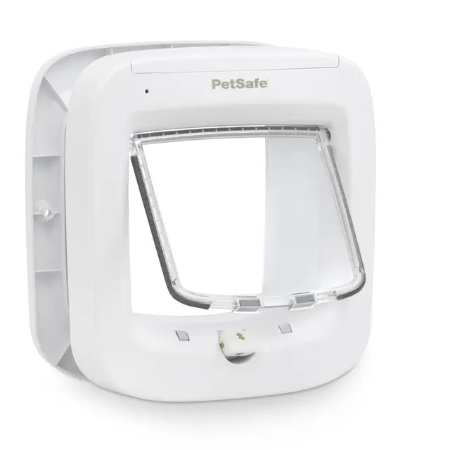 PetSafe - Chatière à Puce Électronique - pour l'intérieur ou à l'extérieur - Accès RFID Multi-Utilisateur pour jusqu'à 40 Animaux - 4 Options de Fermeture, Installation Facile - Blanc