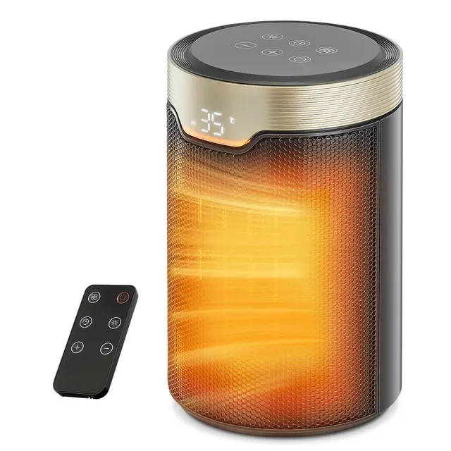 FOHERE 1500W PTC Radiateur Electrique, Portable Chauffage D'appoint avec Thermostat et Télécommande, Minuterie 24H, 5 Modes, Arrêt Auto - Chauffage Rapide pour Bureau, Chambre