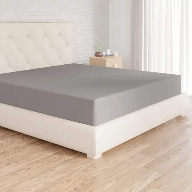 Amazon Basics Drap Housse, 160 x 200 x 30 cm, en Polyester Microfibre pour Matelas Épais jusqu'à 30 cm, Gris Foncé