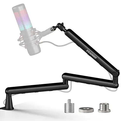 Aokeo AK-55i Bras de microphone réglable pour bureau - Convient pour Blue Yeti, Snowball iCE, HyperX QuadCast, SoloCast, Elgato Wave, etc