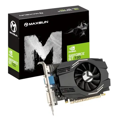 maxsun Cartes Graphiques GT 730 2Go Nvidia Carte Graphique GPU pour Ordinateur PC GDDR3 ITX Design PCI Express DVI-I, HDMI, VGA 4K