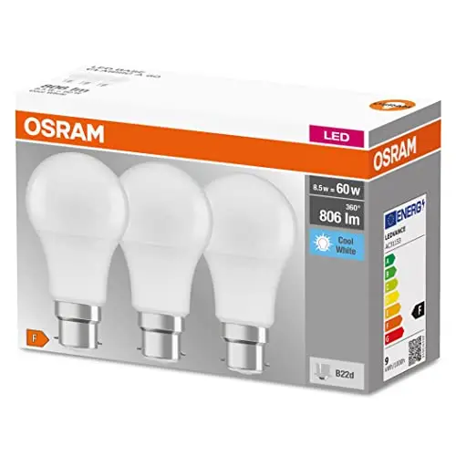 OSRAM Ampoule LED B22d Blanc Froid 8,5W – Lot de 3