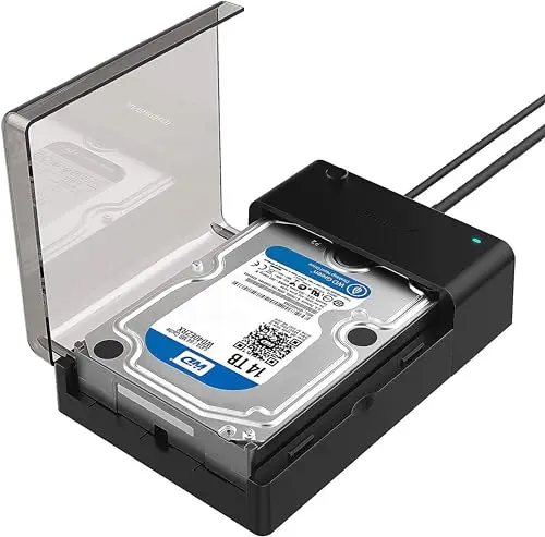 SABRENT Boitier Disque Dur 3.5, Rapide 5Gbps Boitier SSD Externe 2.5"/3.5", Adaptateur SATA USB pour SSD/HDD, Lecteur Disque Dur, sans Outils UASP, câble USB Inclus avec Alimentation (EC-DFLT)