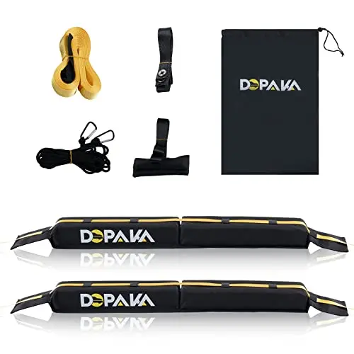 Barre De Toit Souples Universelles Porte-Bagages Toit -De Voiture pour Kayak Planche À Voile Sup Canoë Snowboard Gain De Place pour Porte-Bagages Facile À Installer
