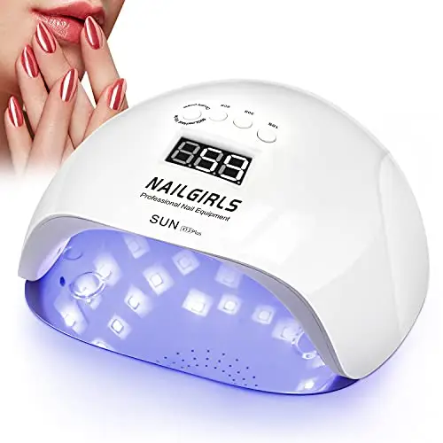 NAILGIRLS LED UV Lamp Nails, 150 W Nail Lamp, 4 Timers, Car Sensor, LCD Display, Nail Polish Dryer, Device, Removable Magnetic Plate, LED UV Dryer, Nail Lamp for Gel Nails, Fingers, Toenails