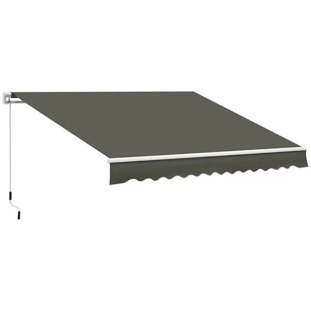 Outsunny Store banne Manuel rétractable Angle Réglable Aluminium Polyester imperméabilisé 3,5 x 2,5 m Gris