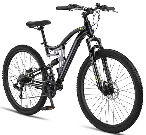 Chillaxx Falcon VTT de 24, 26, 27,5 et 29″, pour garçons, filles, femmes et hommes, frein à disque, dérailleur à 21 vitesses, suspension complète