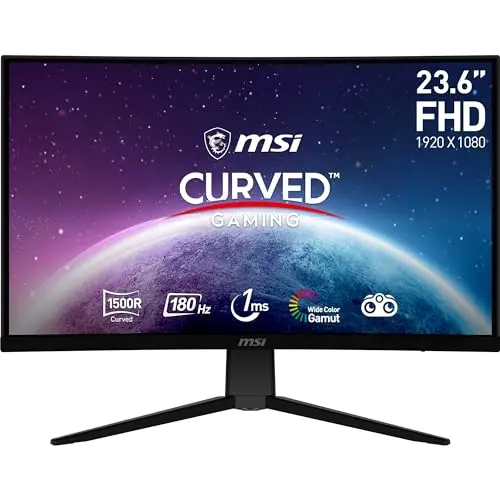 MSI G2422C écran Gaming incurvé Full HD de 23,6" - Dalle VA 1500R 1920 x 1080, 180 Hz / 1 ms, Adaptive Sync - DP 1.2a, HDMI 2.0b CEC