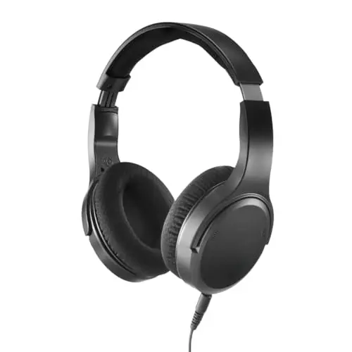 Hama Casque TV Filaire 6 m, Circum-aural, Câble Extra Long Amovible, Réglage Volume Séparé Gauche/Droite, Casque Audio Idéal Seniors ou Malentendants, Jack 3,5 mm et Adaptateur 6,35 mm, Noir