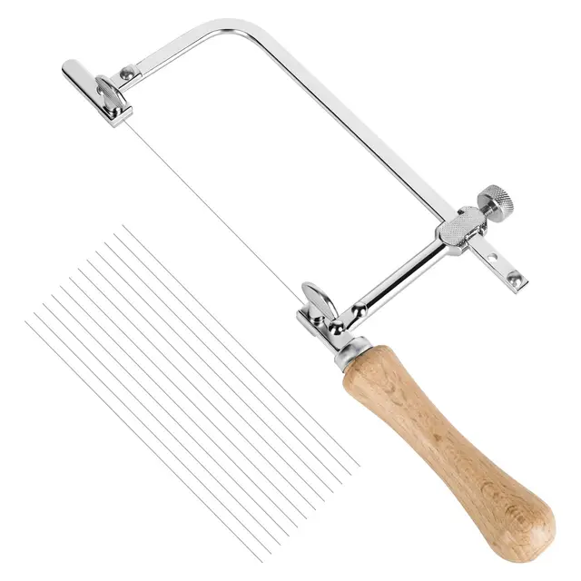 Scie à bijoux - Scie à métaux - Scie à chantourner réglable avec 12 lames de scie à chantourner - Scie à chantourner - Scie à chantourner - Scie à chantourner pour bois, verre, métal