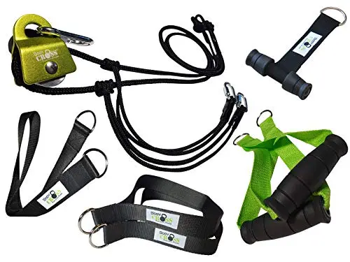 BodyCROSS Sling Trainer Haut de Gamme – Sangles de Suspension Certifiées avec Poster d’Exercices, Programme d’Entraînement 10 Semaines, Fixations de Porte, Espaceur & Boucle d’Attache