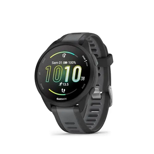 Garmin Forerunner 165 - Montre GPS connectée de Running avec écran AMOLED – Noir/Gris - Boîtier 43 mm