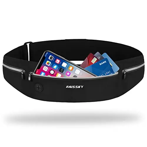 HAISSKY Ceinture de Course Sacs Bananes de Sport,Etanche Running Belt, Porte Téléphone Sport Léger pour Entraînements de Gym, Jogging, Voyages et Activités en Extérieur