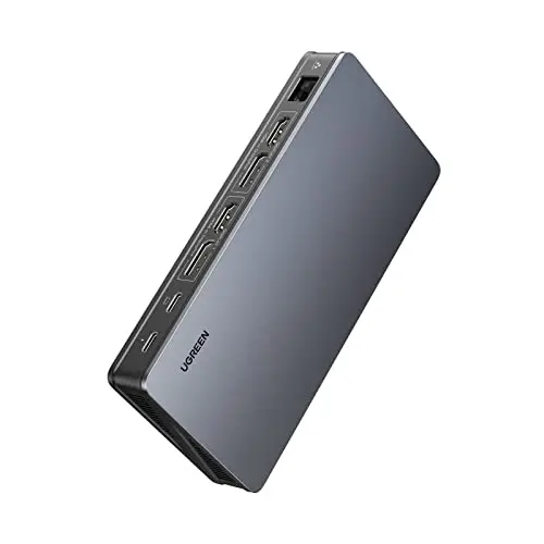 UGREEN Revodok Pro 209 Docking Station USB C DisplayLink Dual HDMI et DisplayPort 4K60Hz Double Affichage Différent pour MacOS 9 en 1 Station Accueil Multiports USB 10Gbps PD 100W Ethernet Gigabit