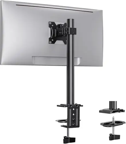 ErGear Support Ecran PC pour Moniteurs de 13 à 32 Pouces, Bras Ecran PC Réglable en Hauteur de 42 cm, Pied Ecran PC avec 2 Options de Montage, Vesa 75/100 mm, 8 Kg Gaming
