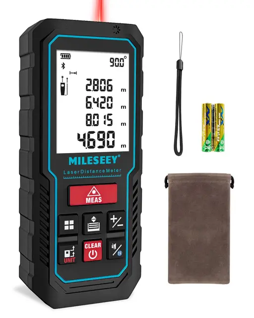 MiLESEEY Télémètre Laser 70M avec Application téléphonique, Laser Meter avec capteur d'inclinaison électronique, précision de ±2mm, Pythagore, Surface et Volume, LCD 2"