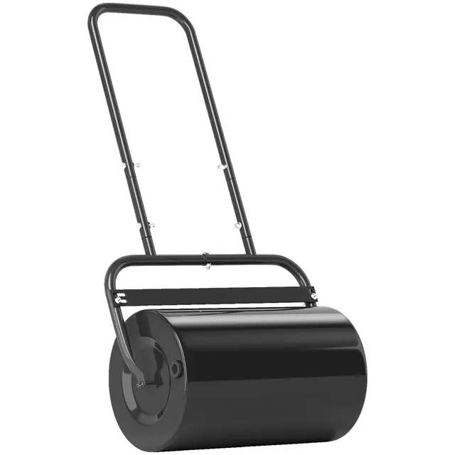 Outsunny Rouleau à Gazon Rouleau de Jardin 50 cm, Remplissage Sable Eau, poignée Ergonomique, Outil de Jardinage pour pelouse, Patio et Parc, Noir