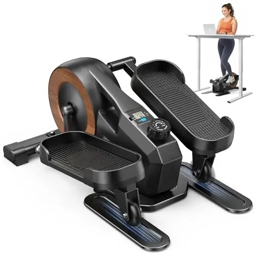 MERACH Elliptique de Bureau pour Maison, Mini Vélo Elliptique, Télécommande, Écran, Tapis Antidérapant, 8 à 12 Vitesses, Silencieux et Portable, Exerciseur de Pédales pour Seniors et Adultes