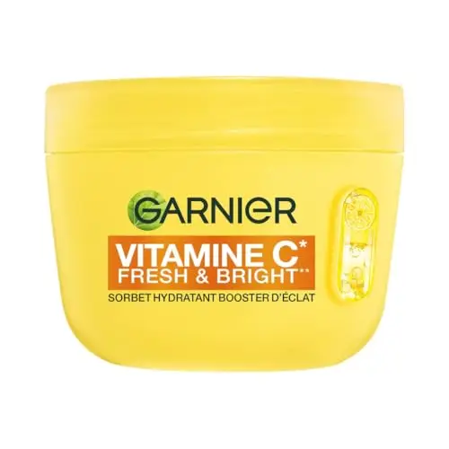 GARNIER - SkinActive Vitamine C - Crème Sorbet Hydratante Boost d'Eclat Fresh & Bright - Crème Hydratante & Anti-Taches - Unifie & Illumine le Teint - Tous Types de Peaux - 85 ml