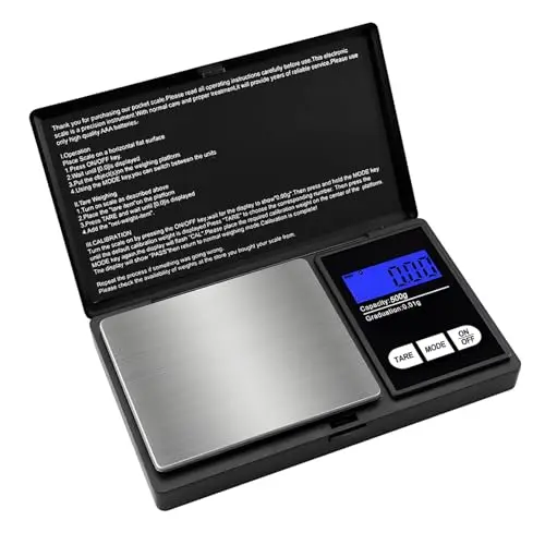 GeekerChip Balance de Precision 500g/0.01g,Balance de Poche avec Écran LCD Rétroéclairé,Balance De Cuisine NuméRiques,Balance Numérique avec Fonction de Tare(7 Unités)
